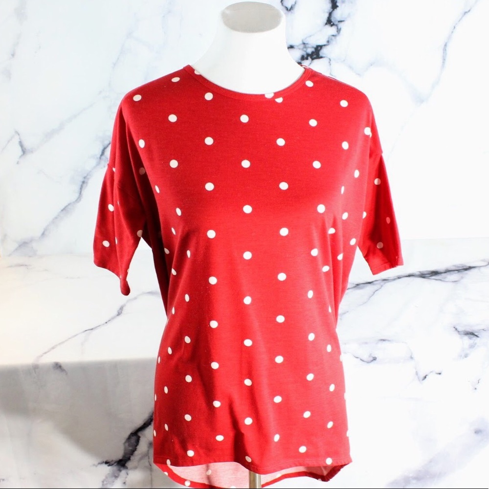 LuLaRoe Red Polka Dot Tunic